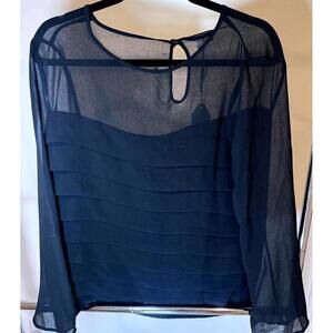 Elegant Sheer Layered Blouse by Maxstudios- Size M
